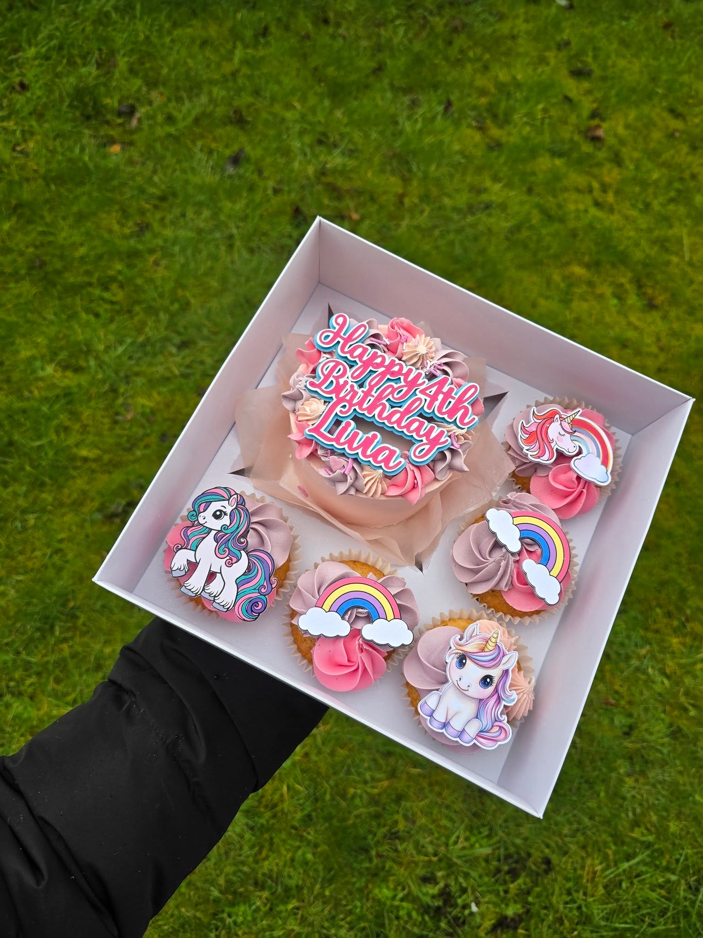 Personalized Unicorn Birthday Cake Topper & Cupcake Topper Set – Rainbow Unicorn Party Decorations