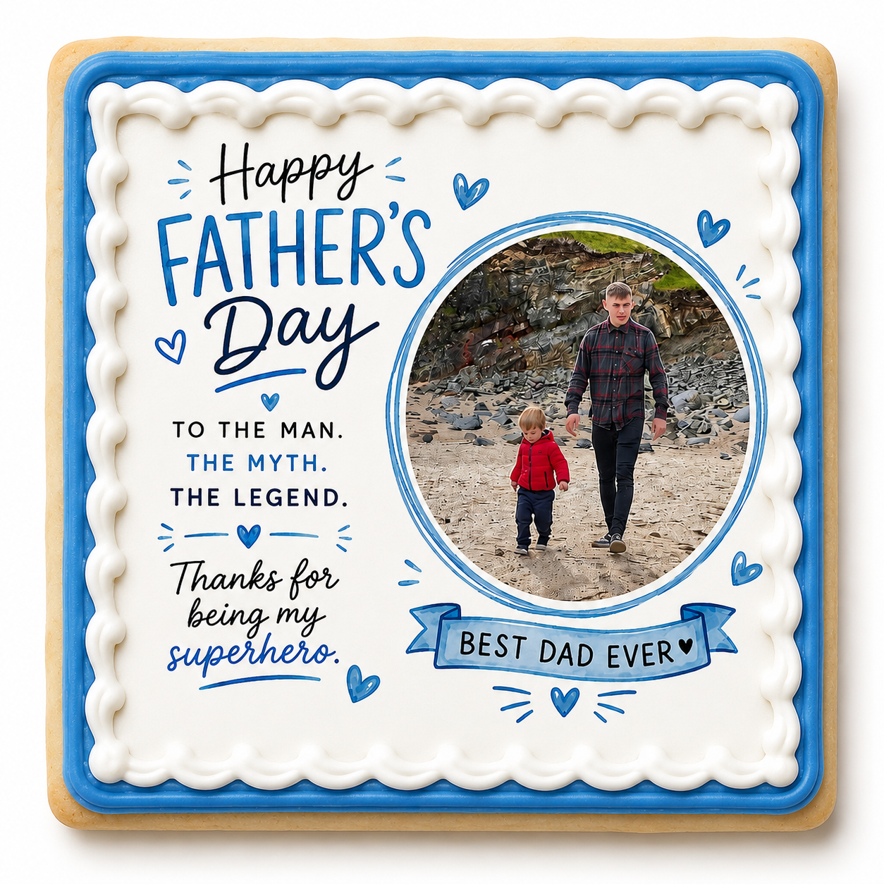 Personalized Father’s Day Edible Image Topper – Custom Photo Cookie & Cake Decoration