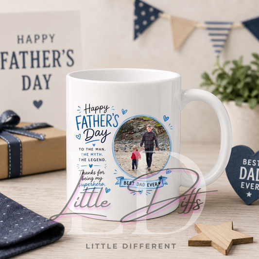 Personalised Father's Day Photo Mug | Best Dad Ever Mug | Custom Photo Gift for Dad