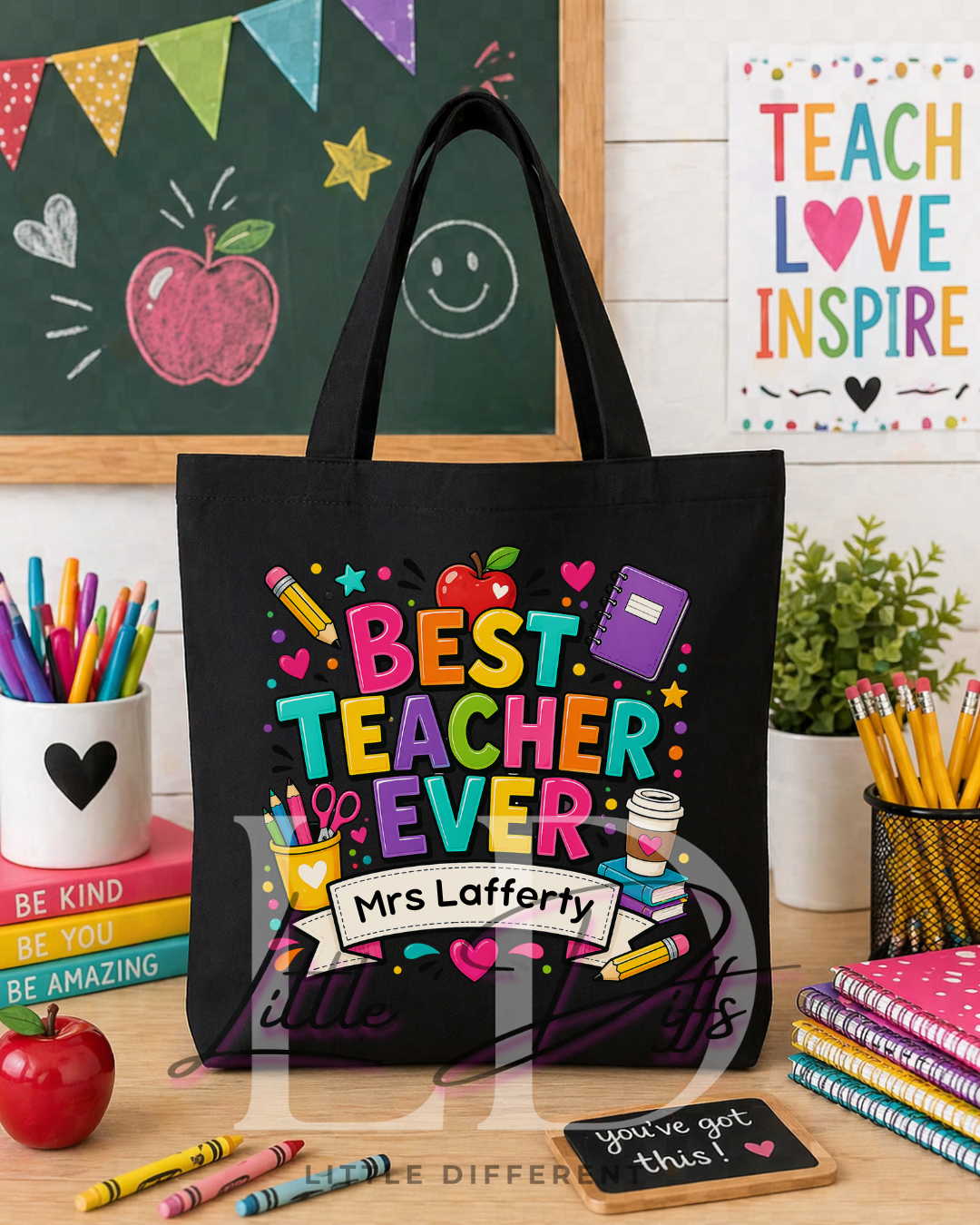 Personalised Best Teacher Ever Tote Bag