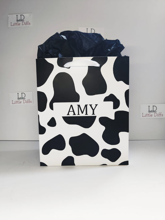 Cow Print Gift Bag