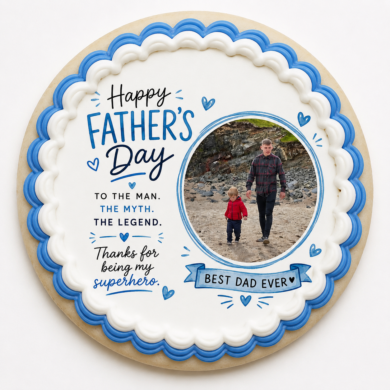 Personalized Father’s Day Edible Image Topper – Custom Photo Cookie & Cake Decoration