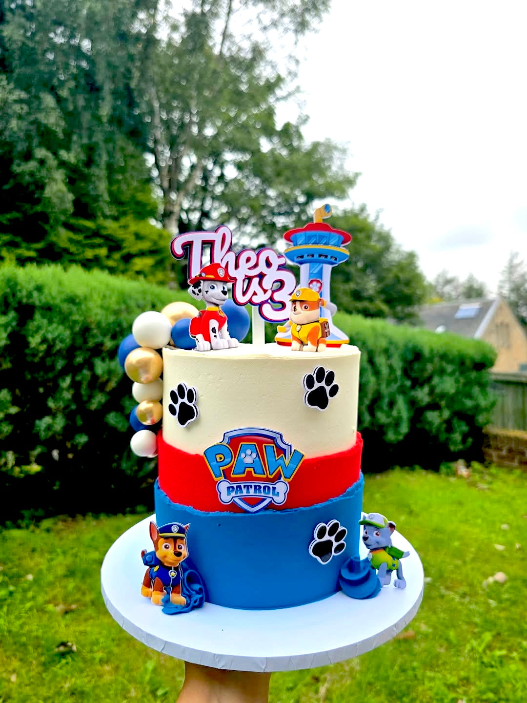 Paw Patrol Inspired Cake Topper & Charm Set – Personalized Puppy Birthday Cake Decorations