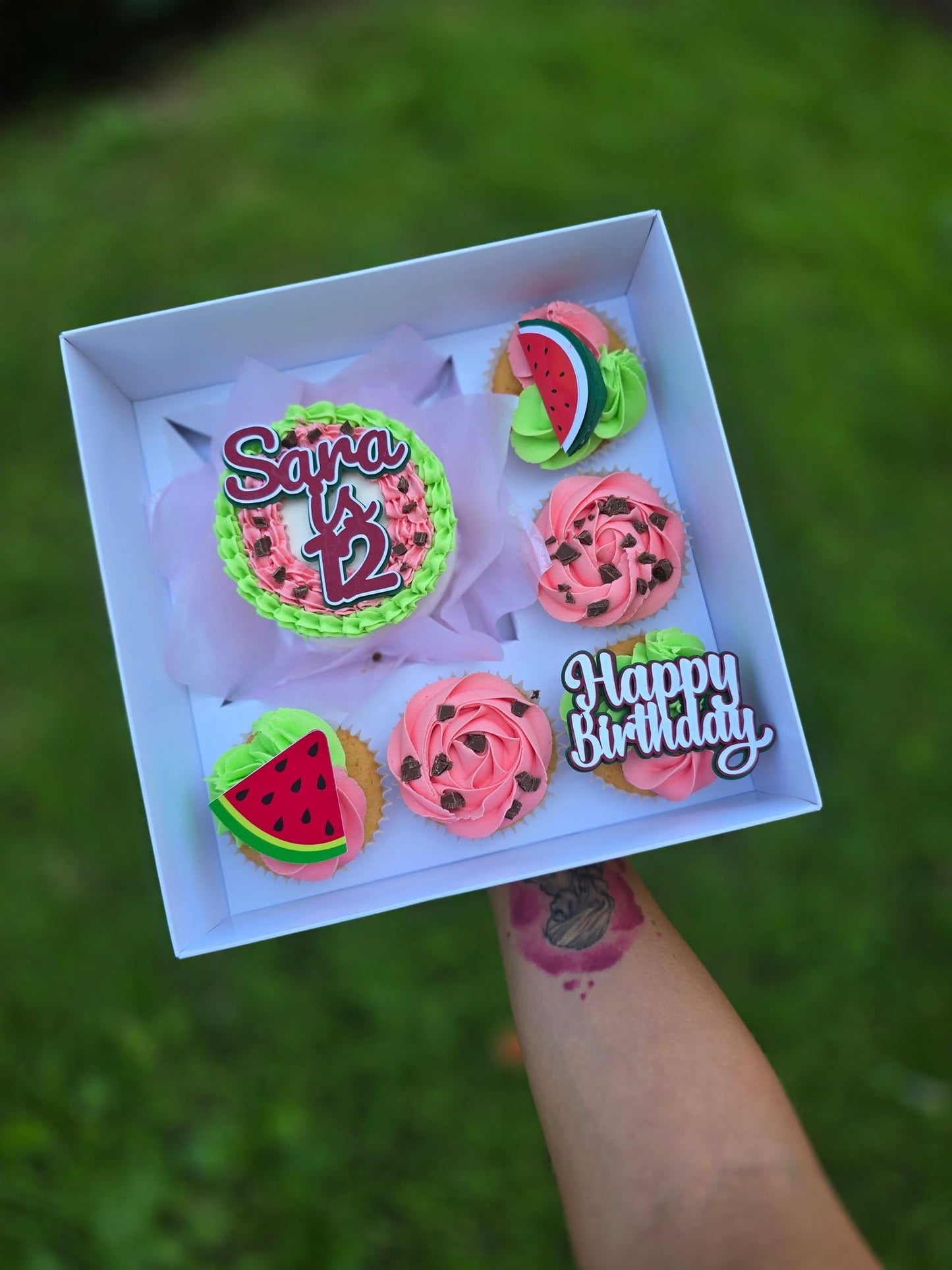 Personalised Bento Cake & Cupcake Topper Set