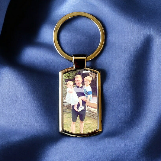 Personalized Photo Keyring – Custom Picture Keychain Gift for Dad, Family & Loved Ones
