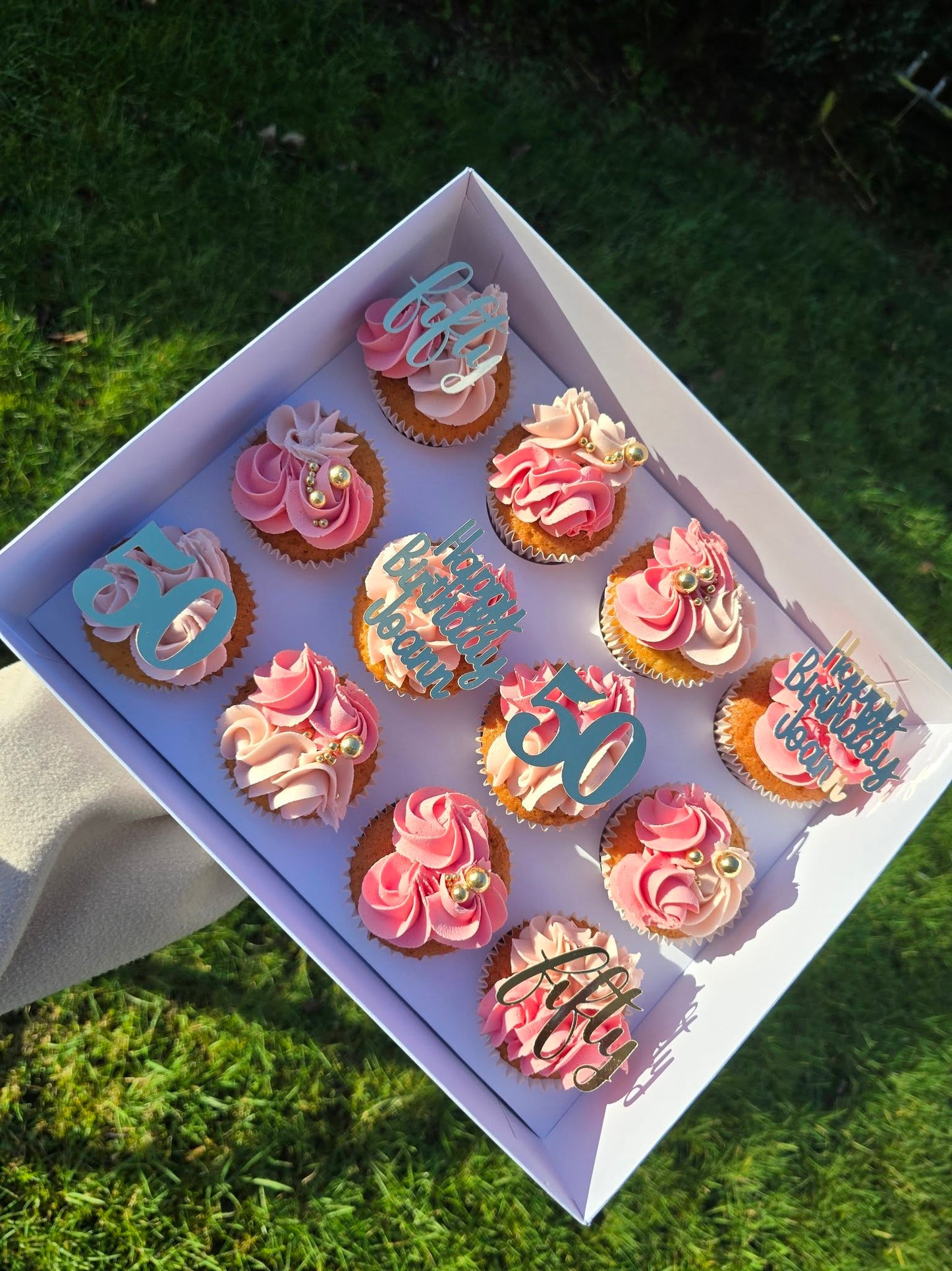 Custom Text Cupcake Topper | Foil, Glitter or Plain Card
