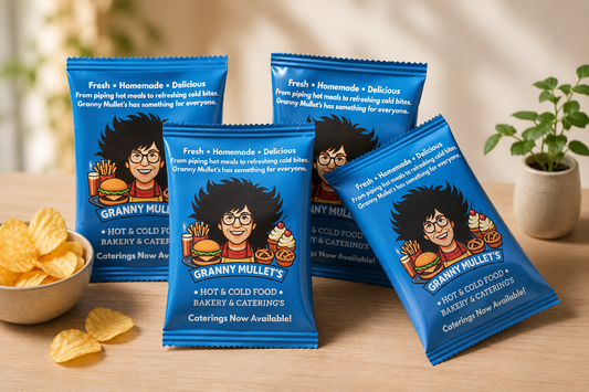 Personalised Crisp Packets | Custom Business Favours | Promotional Snack Bags | Business Opening Favours | Branded Treat Bags