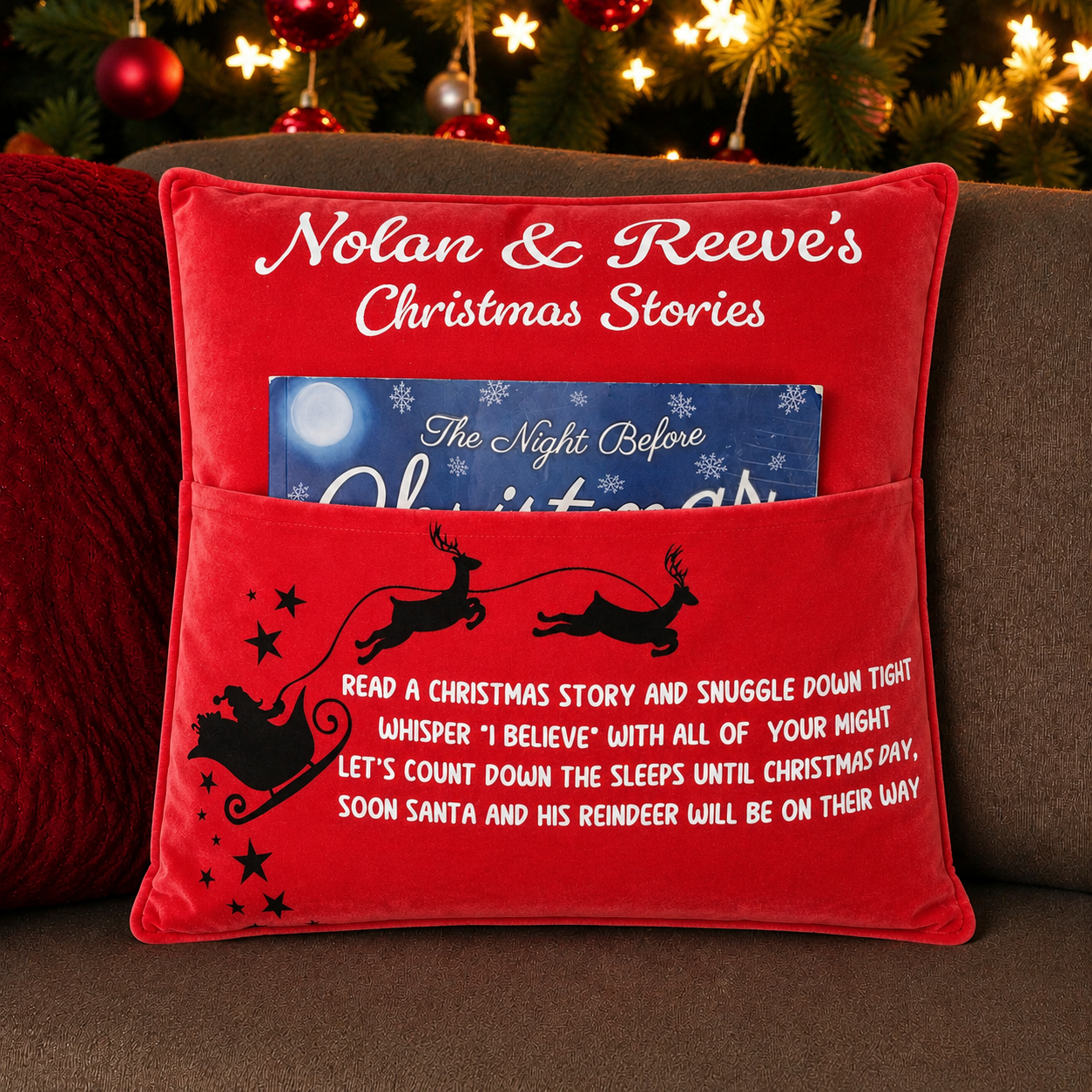 Christmas Pocket Cushion Velvet (PRE-ORDER)