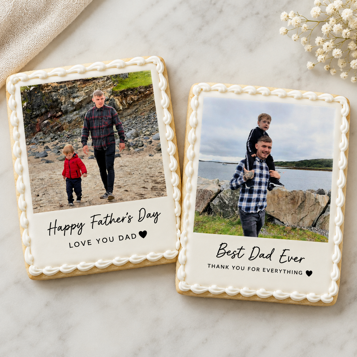 Personalized Father’s Day Edible Image Topper – Custom Photo Cookie & Cake Decoration