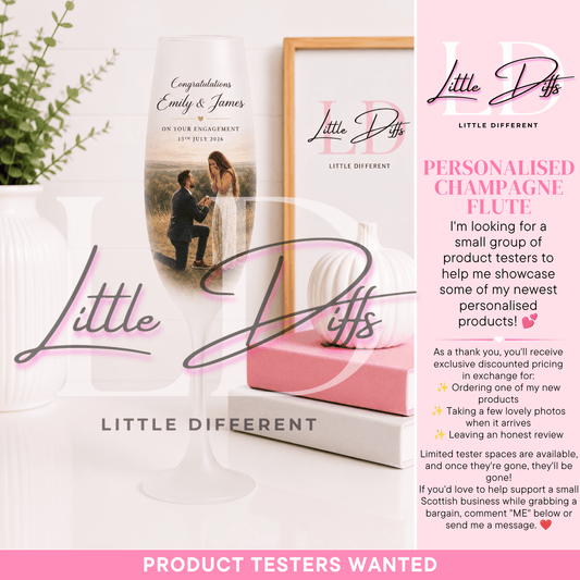 Personalised Engagement Champagne Flute – Congratulations Gift