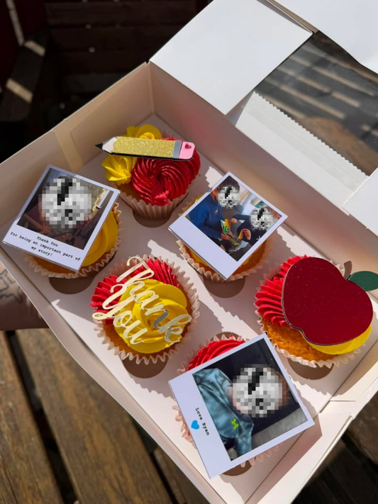Personalised Teacher Cupcake Topper Set – Thank You Gift